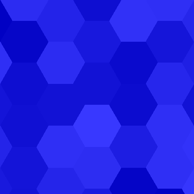 A pattern of hexagons in varying shades of blue.