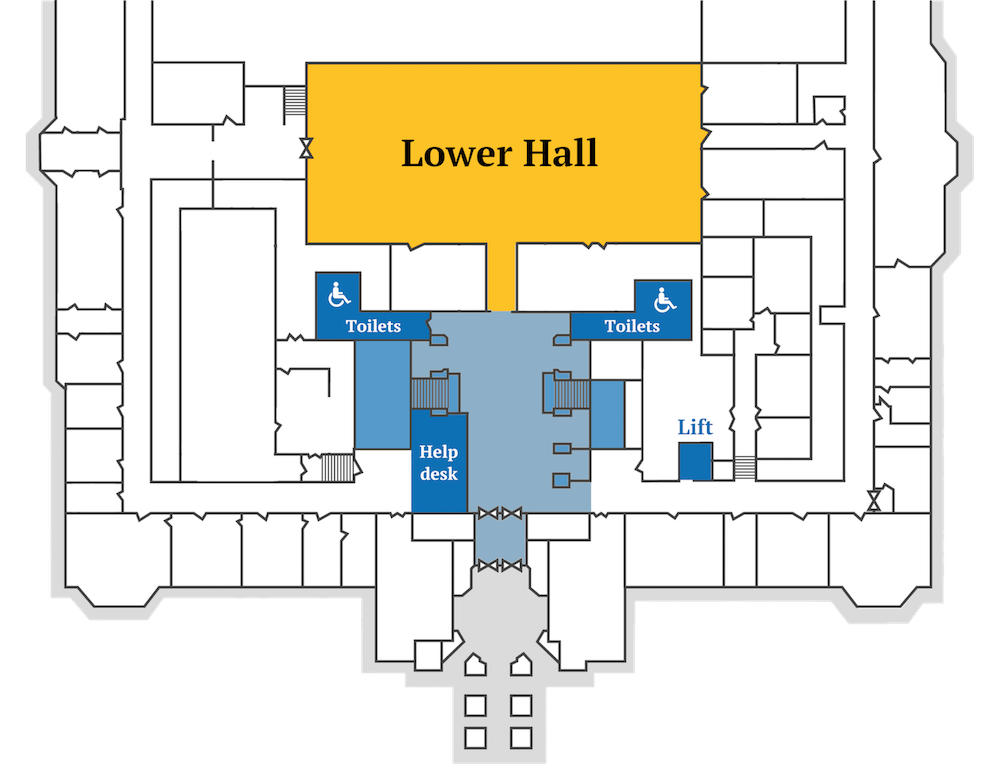 A map of the ground floor of City Hall.