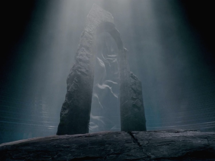 A depiction of the veil from the film 'Harry Potter and the Order of the Phoenix'.