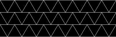 A black and white triangular grid, with three rows exactly the same