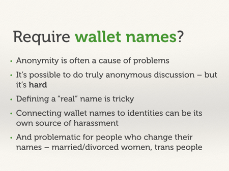 Require wallet names?