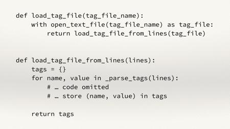 The previous function, with the logic parsing bits split out into a second function named load_tag_file_from_lines().