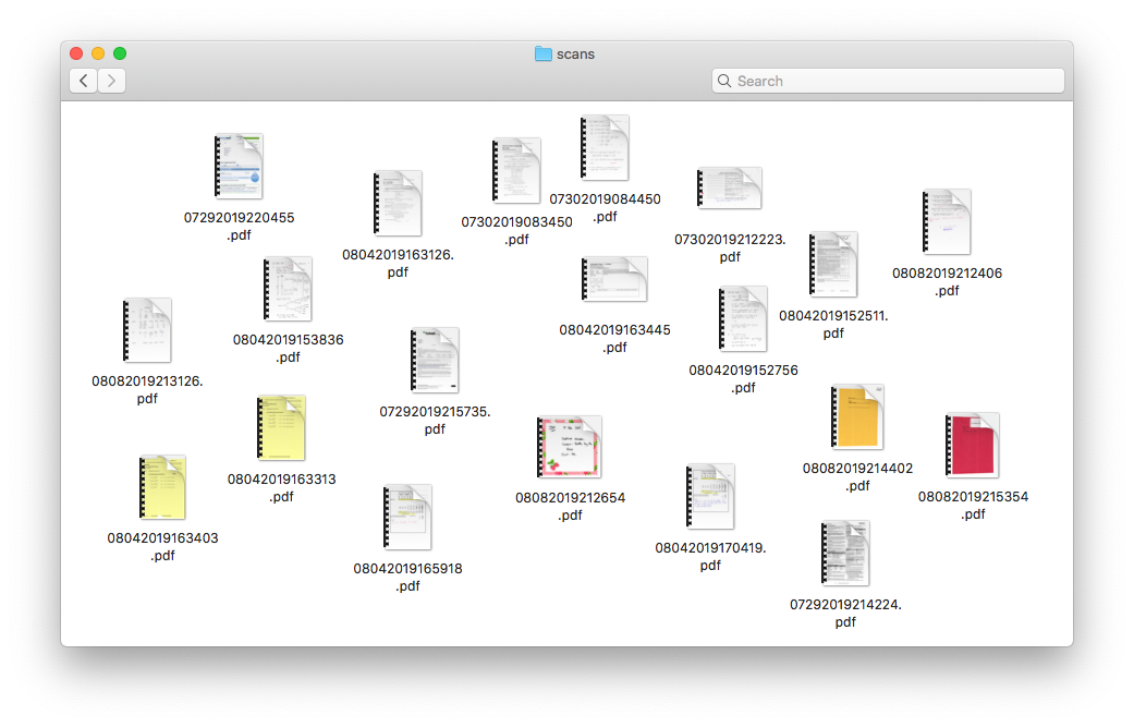 Screenshot of a folder full of PDFs.