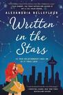 The cover of “Written in the Stars”. It’s a blue background with the title in large white handwritten text, and some constellations dotted around the edges. Along the bottom are two women embracing, and a silhouette of the Seattle skyline.