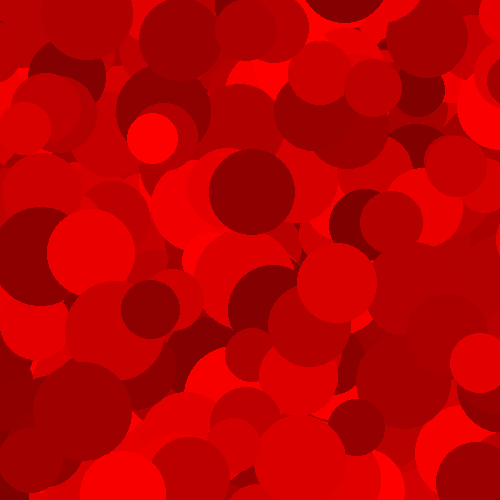An image which is covered in red circles of varying sizes.
