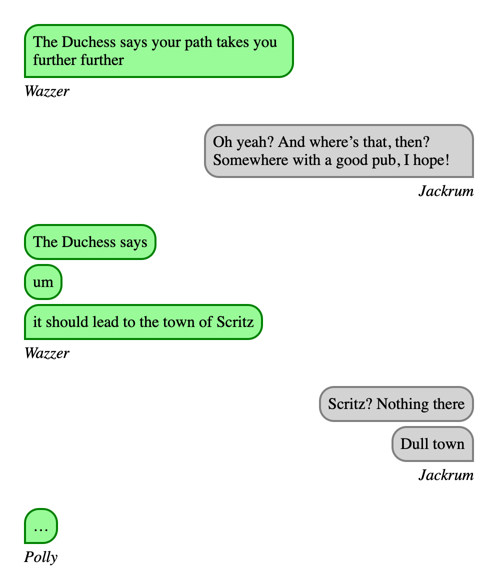 The chat, but now the last message of each group has a squared-off corner.