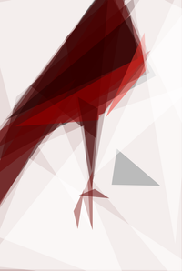 The blurred poster with 10 triangles. The shape of the shoe is now clearly visible, and the heel is starting to resolve.