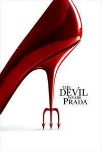 The original poster, which shows a glossy red high-heeled shoe. The point of the heel has been replaced with a trident that looks like a three-pronged devil's tail.