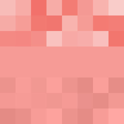 Very bright red coloured squares on the top, more muted squares which match the salmon pink tint colour