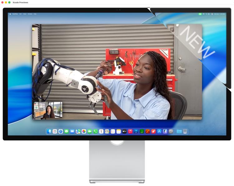 A photo of a large display with a glassy triangle in the top right-hand corner which has the word 'New' shown in blurry, barely-visible text.