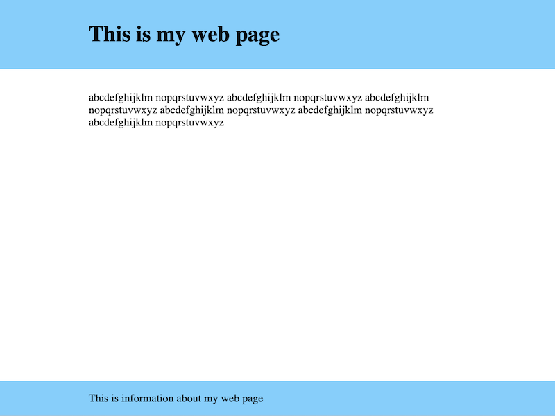 A screenshot fo the layout rendered as HTML